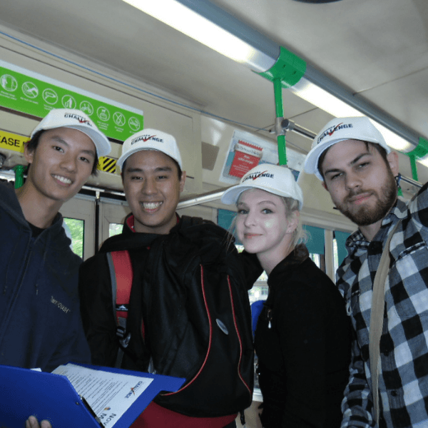 3 Students on public transport